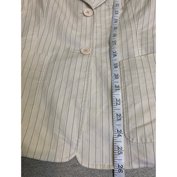 Vtg Anne Klein Blazer Womens Size 2 White w/ Stripes Shoulder Pads Sport Coat - Picture 13 of 14
